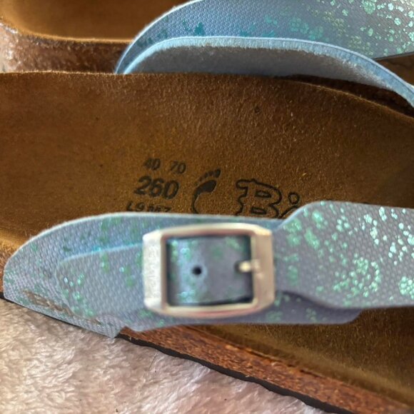 SIZE 9 - Birkenstock Women's Glitter Splatter Blue/Teal Sandals GOOD CONDITION - Picture 3 of 5